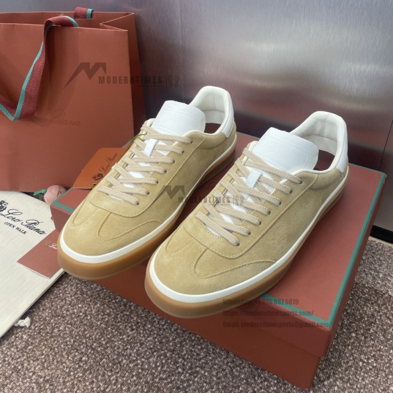 Loro Piana Tennis Walk Sneaker Summer Pink FAO1547-30IH suede low top luxury sneakers for women