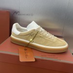 Loro Piana Tennis Walk Sneaker Summer Pink FAO1547-30IH suede low top luxury sneakers for women
