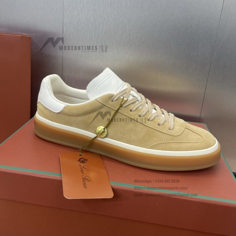 Loro Piana Tennis Walk Sneaker Summer Pink FAO1547-30IH suede low top luxury sneakers for women
