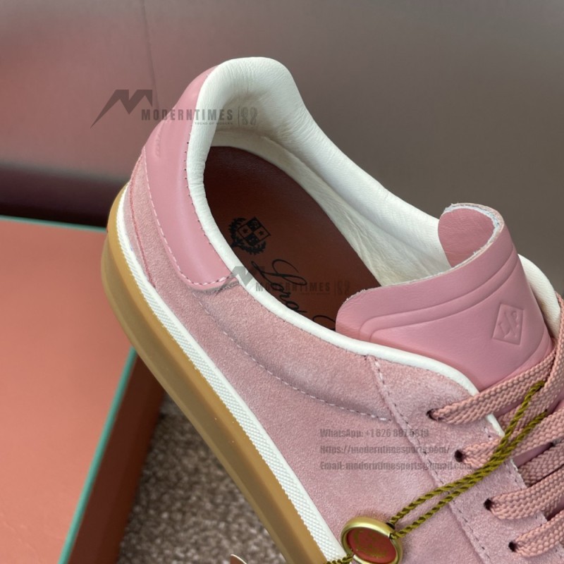 Loro Piana Tennis Walk Sneaker Summer Pink FAO1547-30IH suede low top luxury sneakers for women