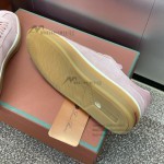 Loro Piana Tennis Walk Sneaker Summer Pink FAO1547-30IH suede low top luxury sneakers for women