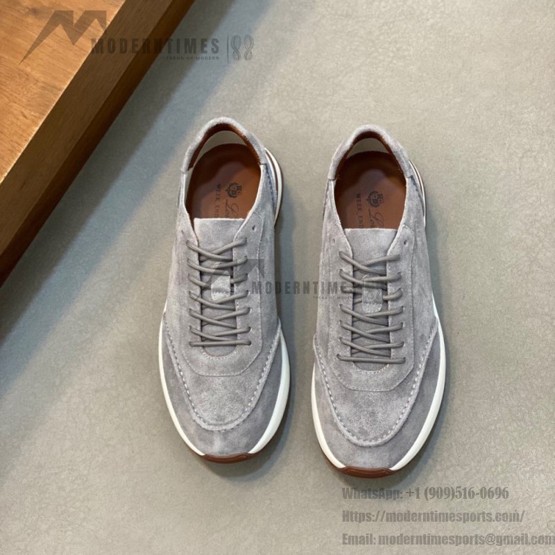 Loro Piana Week-End Walk Sneaker FAM1720 Men Dark Gray Suede Sneakers Loro Piana Week-End Walk Sneaker FAM1720 Men Dark Gray Suede Casual Shoes White Sole
