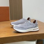 Loro Piana Week-End Walk Sneaker FAM1720 Men Dark Gray Suede Sneakers Loro Piana Week-End Walk Sneaker FAM1720 Men Dark Gray Suede Casual Shoes White Sole