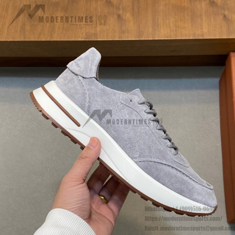 Loro Piana Week-End Walk Sneaker FAM1720 Men Dark Gray Suede Sneakers Loro Piana Week-End Walk Sneaker FAM1720 Men Dark Gray Suede Casual Shoes White Sole