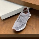 Loro Piana Week-End Walk Sneaker FAM1720 Men Dark Gray Suede Sneakers Loro Piana Week-End Walk Sneaker FAM1720 Men Dark Gray Suede Casual Shoes White Sole