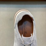 Loro Piana Week-End Walk Sneaker FAM1720 Men Dark Gray Suede Sneakers Loro Piana Week-End Walk Sneaker FAM1720 Men Dark Gray Suede Casual Shoes White Sole