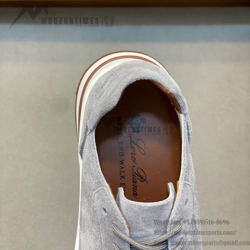 Loro Piana Week-End Walk Sneaker FAM1720 Men Dark Gray Suede Sneakers Loro Piana Week-End Walk Sneaker FAM1720 Men Dark Gray Suede Casual Shoes White Sole