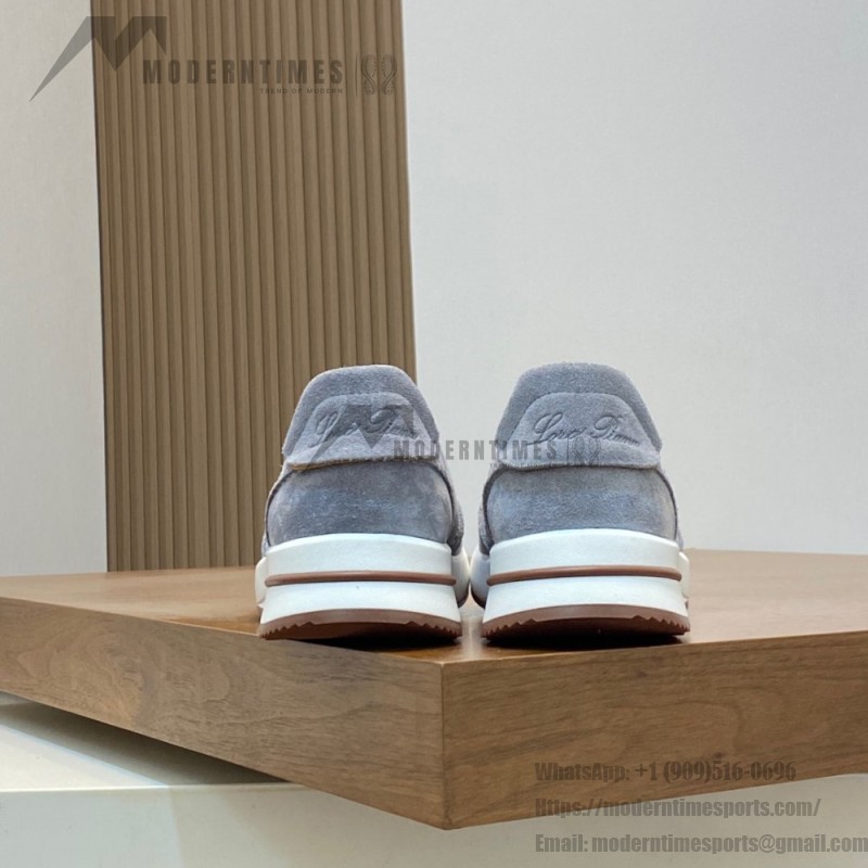 Loro Piana Week-End Walk Sneaker FAM1720 Men Dark Gray Suede Sneakers Loro Piana Week-End Walk Sneaker FAM1720 Men Dark Gray Suede Casual Shoes White Sole