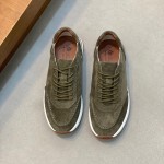 Loro Piana Week-End Walk Sneaker FAM1720 Men Dark Gray Suede Sneakers Loro Piana Week-End Walk Sneaker FAM1720 Men Dark Gray Suede Casual Shoes White Sole