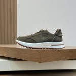 Loro Piana Week-End Walk Sneaker FAM1720 Men Dark Gray Suede Sneakers Loro Piana Week-End Walk Sneaker FAM1720 Men Dark Gray Suede Casual Shoes White Sole