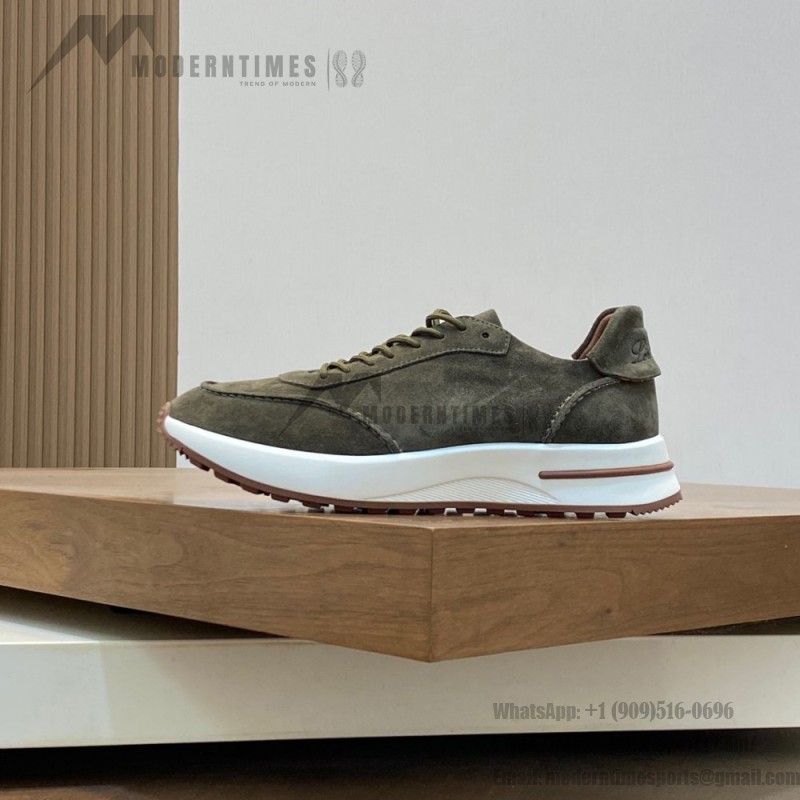 Loro Piana Week-End Walk Sneaker FAM1720 Men Dark Gray Suede Sneakers Loro Piana Week-End Walk Sneaker FAM1720 Men Dark Gray Suede Casual Shoes White Sole