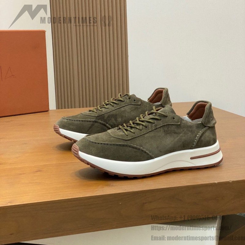 Loro Piana Week-End Walk Sneaker FAM1720 Men Dark Gray Suede Sneakers Loro Piana Week-End Walk Sneaker FAM1720 Men Dark Gray Suede Casual Shoes White Sole