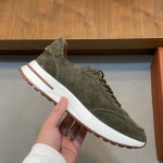Loro Piana Week-End Walk Sneaker FAM1720 Men Dark Gray Suede Sneakers Loro Piana Week-End Walk Sneaker FAM1720 Men Dark Gray Suede Casual Shoes White Sole
