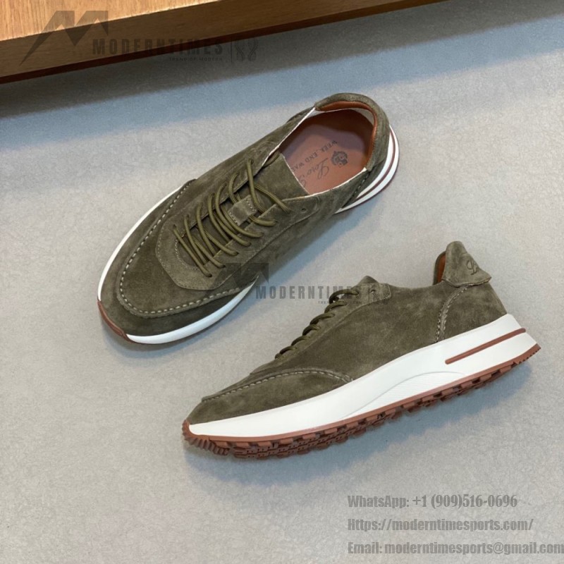 Loro Piana Week-End Walk Sneaker FAM1720 Men Dark Gray Suede Sneakers Loro Piana Week-End Walk Sneaker FAM1720 Men Dark Gray Suede Casual Shoes White Sole