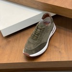 Loro Piana Week-End Walk Sneaker FAM1720 Men Dark Gray Suede Sneakers Loro Piana Week-End Walk Sneaker FAM1720 Men Dark Gray Suede Casual Shoes White Sole