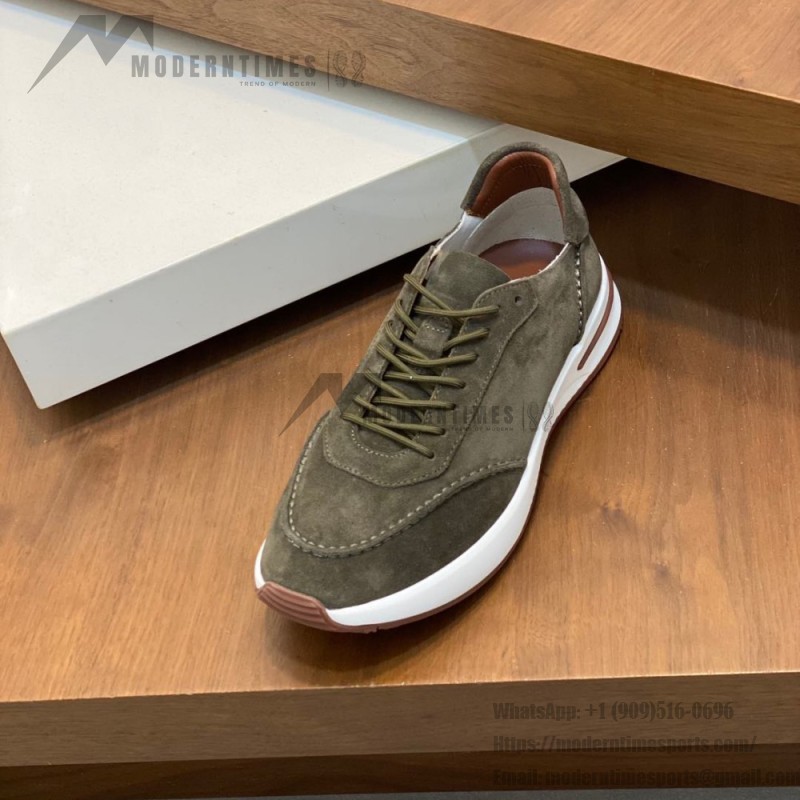 Loro Piana Week-End Walk Sneaker FAM1720 Men Dark Gray Suede Sneakers Loro Piana Week-End Walk Sneaker FAM1720 Men Dark Gray Suede Casual Shoes White Sole