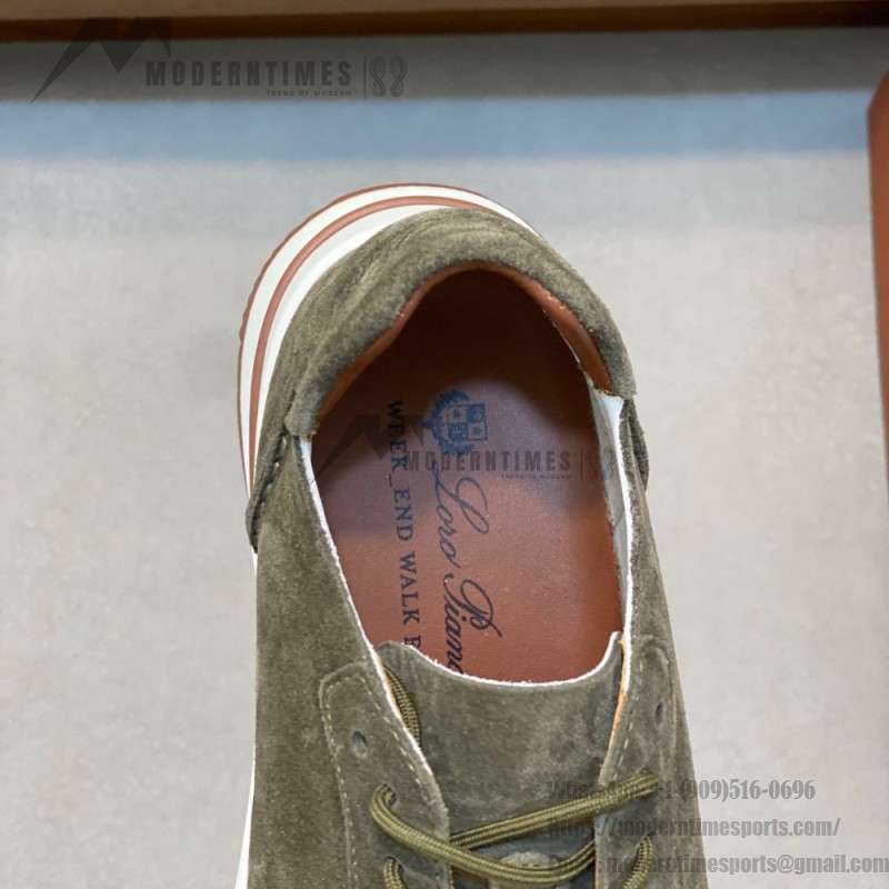Loro Piana Week-End Walk Sneaker FAM1720 Men Dark Gray Suede Sneakers Loro Piana Week-End Walk Sneaker FAM1720 Men Dark Gray Suede Casual Shoes White Sole