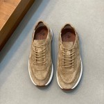 Loro Piana Week-End Walk Sneaker FAM1720 Men Dark Gray Suede Sneakers Loro Piana Week-End Walk Sneaker FAM1720 Men Dark Gray Suede Casual Shoes White Sole