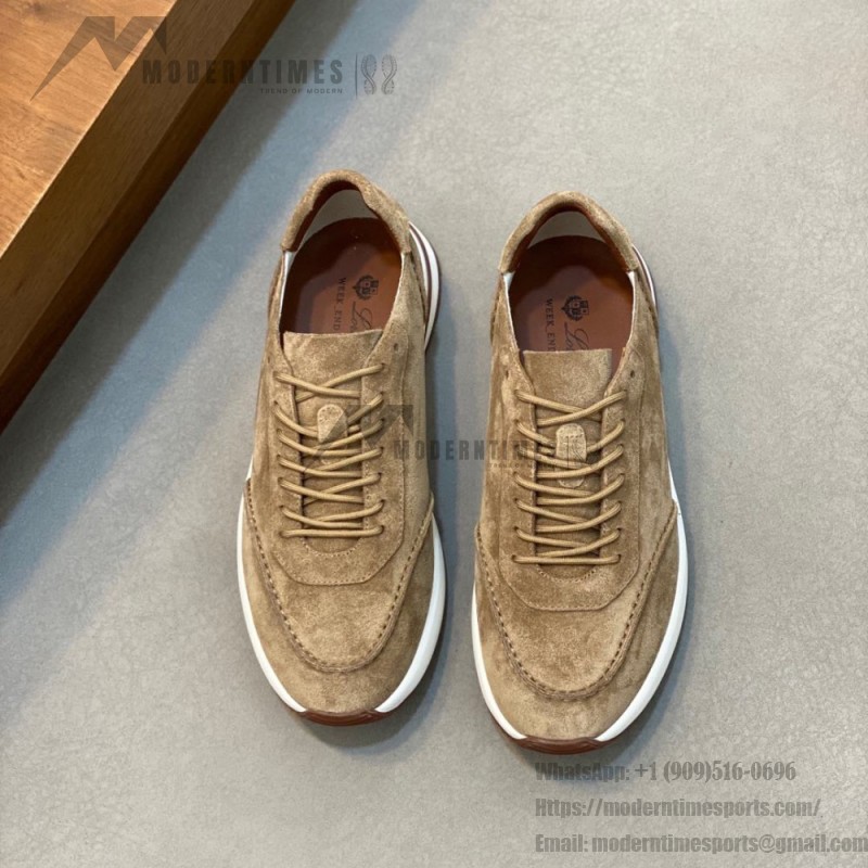 Loro Piana Week-End Walk Sneaker FAM1720 Men Dark Gray Suede Sneakers Loro Piana Week-End Walk Sneaker FAM1720 Men Dark Gray Suede Casual Shoes White Sole