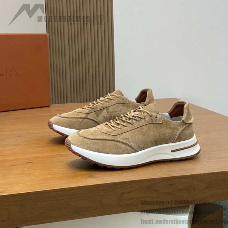 Loro Piana Week-End Walk Sneaker FAM1720 Men Dark Gray Suede Sneakers Loro Piana Week-End Walk Sneaker FAM1720 Men Dark Gray Suede Casual Shoes White Sole