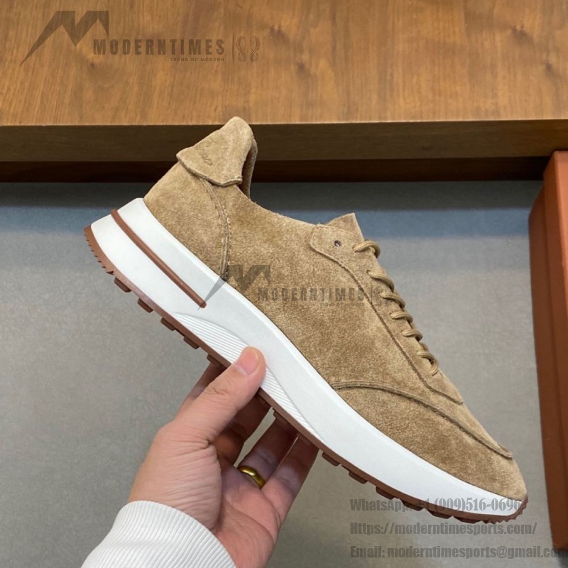 Loro Piana Week-End Walk Sneaker FAM1720 Men Dark Gray Suede Sneakers Loro Piana Week-End Walk Sneaker FAM1720 Men Dark Gray Suede Casual Shoes White Sole