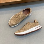 Loro Piana Week-End Walk Sneaker FAM1720 Men Dark Gray Suede Sneakers Loro Piana Week-End Walk Sneaker FAM1720 Men Dark Gray Suede Casual Shoes White Sole