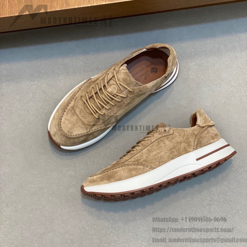 Loro Piana Week-End Walk Sneaker FAM1720 Men Dark Gray Suede Sneakers Loro Piana Week-End Walk Sneaker FAM1720 Men Dark Gray Suede Casual Shoes White Sole