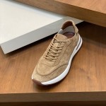 Loro Piana Week-End Walk Sneaker FAM1720 Men Dark Gray Suede Sneakers Loro Piana Week-End Walk Sneaker FAM1720 Men Dark Gray Suede Casual Shoes White Sole