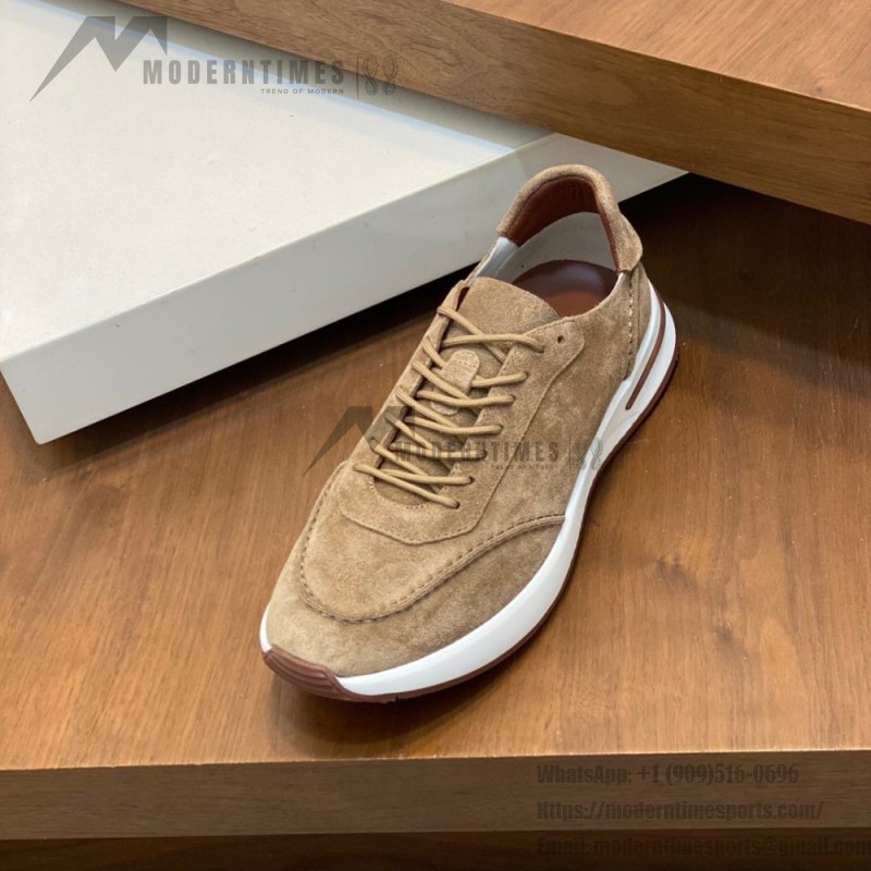 Loro Piana Week-End Walk Sneaker FAM1720 Men Dark Gray Suede Sneakers Loro Piana Week-End Walk Sneaker FAM1720 Men Dark Gray Suede Casual Shoes White Sole