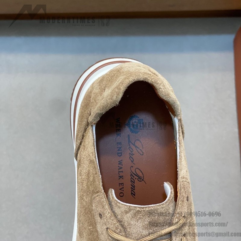 Loro Piana Week-End Walk Sneaker FAM1720 Men Dark Gray Suede Sneakers Loro Piana Week-End Walk Sneaker FAM1720 Men Dark Gray Suede Casual Shoes White Sole