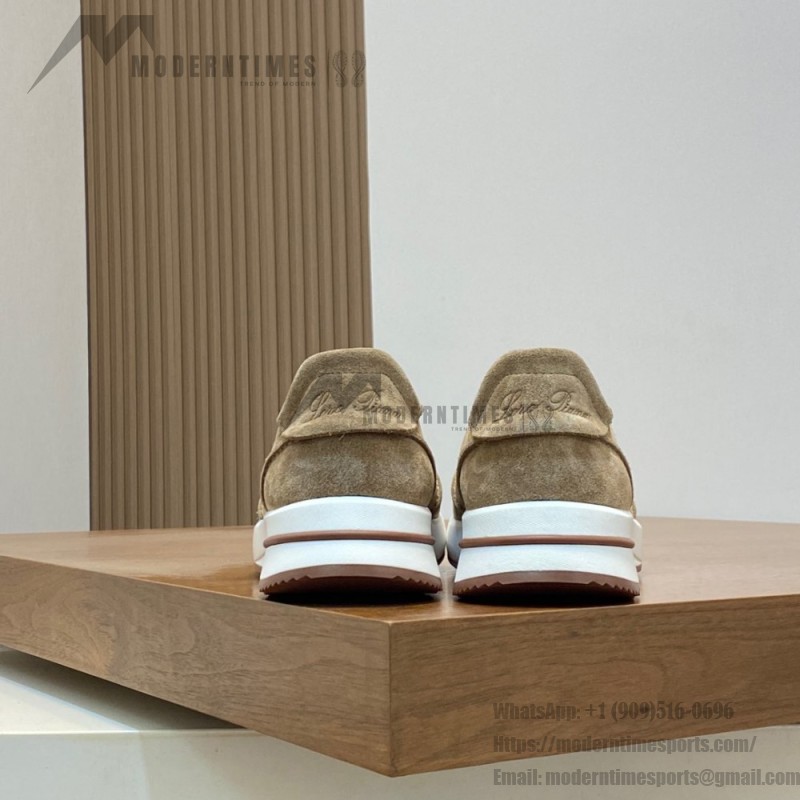 Loro Piana Week-End Walk Sneaker FAM1720 Men Dark Gray Suede Sneakers Loro Piana Week-End Walk Sneaker FAM1720 Men Dark Gray Suede Casual Shoes White Sole