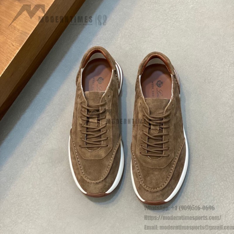 Loro Piana Week-End Walk Sneaker FAM1720 Men Dark Gray Suede Sneakers Loro Piana Week-End Walk Sneaker FAM1720 Men Dark Gray Suede Casual Shoes White Sole