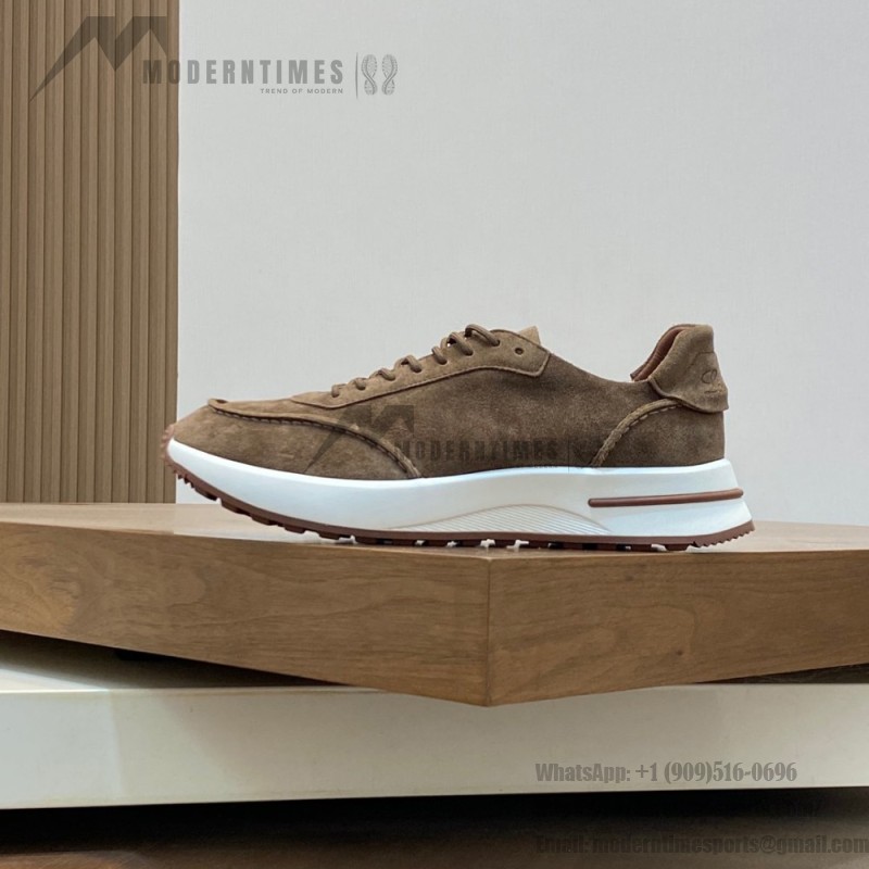 Loro Piana Week-End Walk Sneaker FAM1720 Men Dark Gray Suede Sneakers Loro Piana Week-End Walk Sneaker FAM1720 Men Dark Gray Suede Casual Shoes White Sole