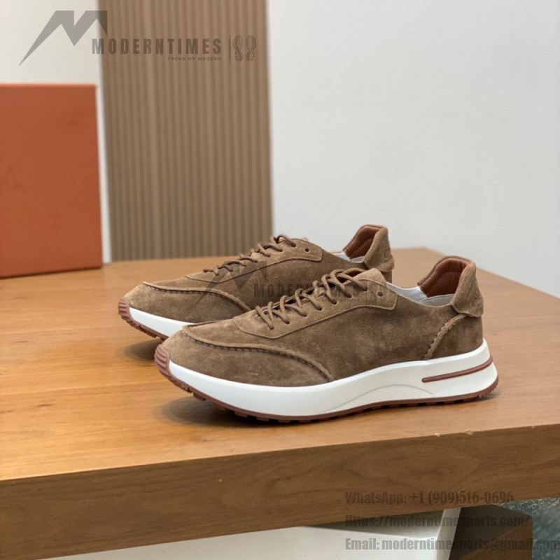 Loro Piana Week-End Walk Sneaker FAM1720 Men Dark Gray Suede Sneakers Loro Piana Week-End Walk Sneaker FAM1720 Men Dark Gray Suede Casual Shoes White Sole
