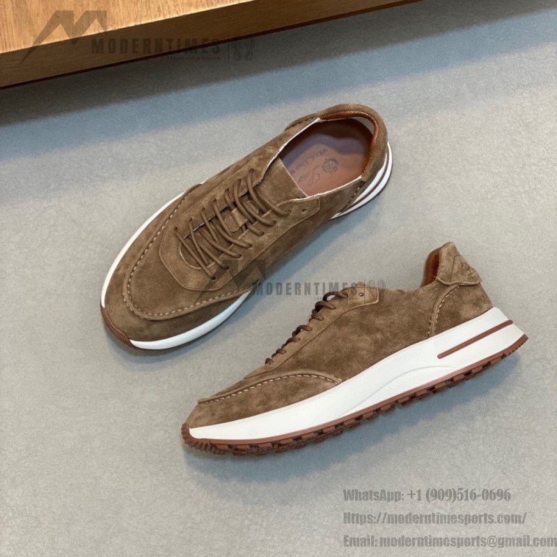 Loro Piana Week-End Walk Sneaker FAM1720 Men Dark Gray Suede Sneakers Loro Piana Week-End Walk Sneaker FAM1720 Men Dark Gray Suede Casual Shoes White Sole