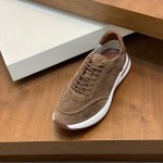 Loro Piana Week-End Walk Sneaker FAM1720 Men Dark Gray Suede Sneakers Loro Piana Week-End Walk Sneaker FAM1720 Men Dark Gray Suede Casual Shoes White Sole