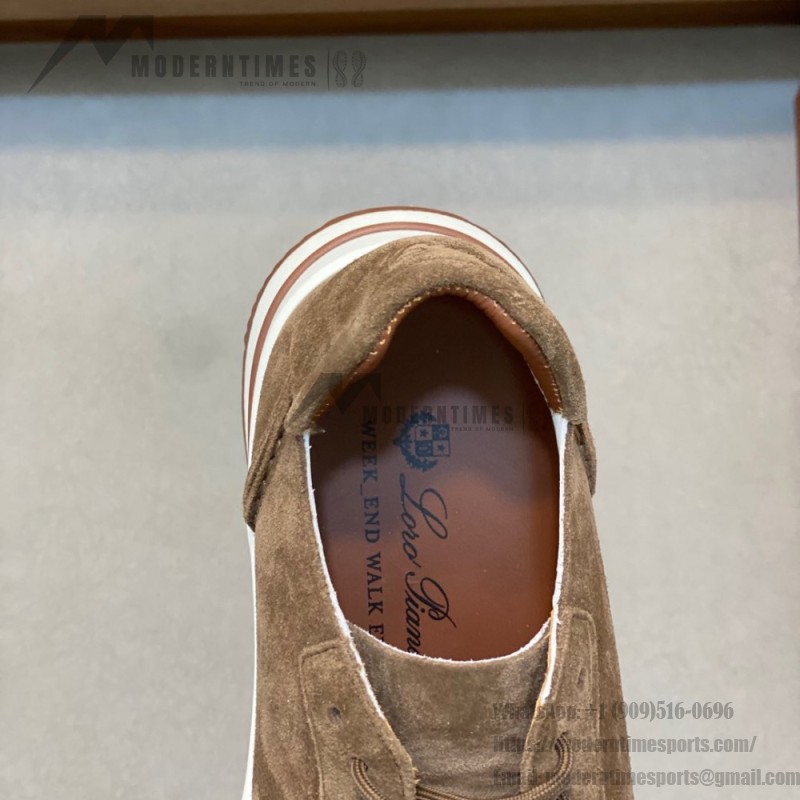 Loro Piana Week-End Walk Sneaker FAM1720 Men Dark Gray Suede Sneakers Loro Piana Week-End Walk Sneaker FAM1720 Men Dark Gray Suede Casual Shoes White Sole