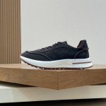 Loro Piana Week-End Walk Sneaker FAM1720 Men Dark Gray Suede Sneakers Loro Piana Week-End Walk Sneaker FAM1720 Men Dark Gray Suede Casual Shoes White Sole