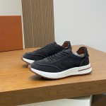 Loro Piana Week-End Walk Sneaker FAM1720 Men Dark Gray Suede Sneakers Loro Piana Week-End Walk Sneaker FAM1720 Men Dark Gray Suede Casual Shoes White Sole