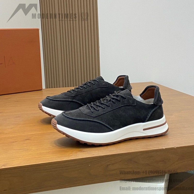 Loro Piana Week-End Walk Sneaker FAM1720 Men Dark Gray Suede Sneakers Loro Piana Week-End Walk Sneaker FAM1720 Men Dark Gray Suede Casual Shoes White Sole