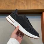 Loro Piana Week-End Walk Sneaker FAM1720 Men Dark Gray Suede Sneakers Loro Piana Week-End Walk Sneaker FAM1720 Men Dark Gray Suede Casual Shoes White Sole
