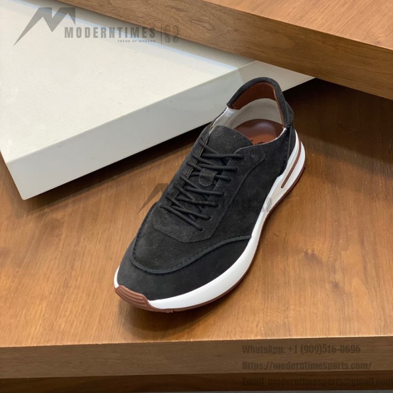 Loro Piana Week-End Walk Sneaker FAM1720 Men Dark Gray Suede Sneakers Loro Piana Week-End Walk Sneaker FAM1720 Men Dark Gray Suede Casual Shoes White Sole