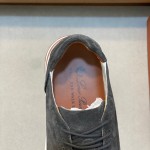 Loro Piana Week-End Walk Sneaker FAM1720 Men Dark Gray Suede Sneakers Loro Piana Week-End Walk Sneaker FAM1720 Men Dark Gray Suede Casual Shoes White Sole