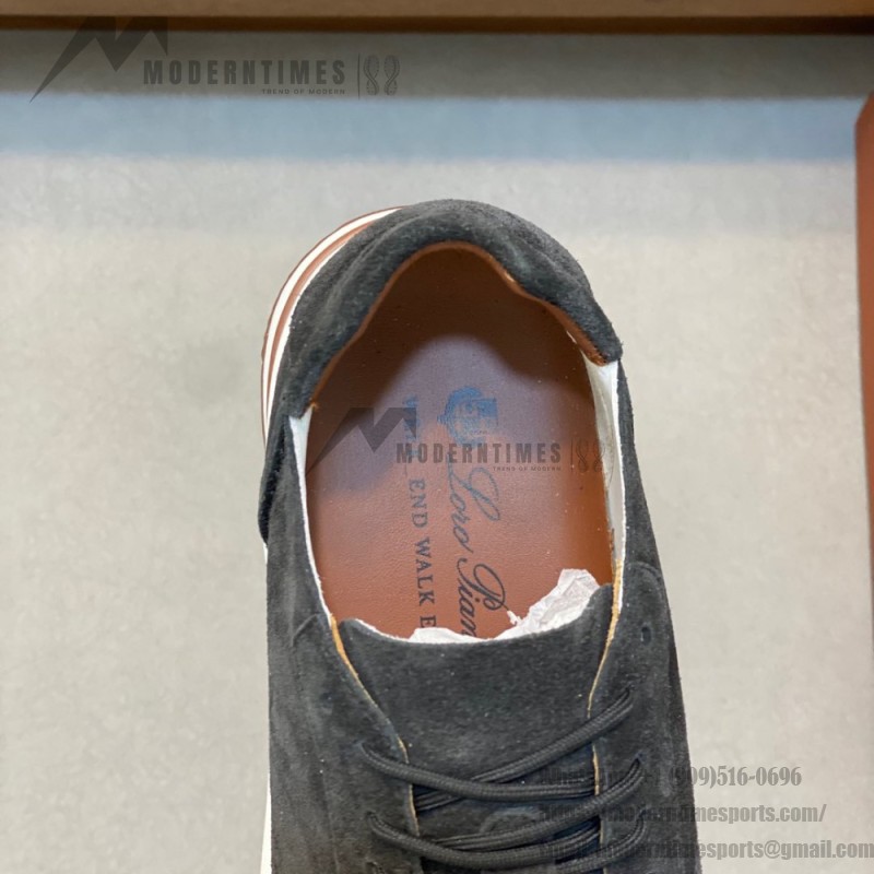 Loro Piana Week-End Walk Sneaker FAM1720 Men Dark Gray Suede Sneakers Loro Piana Week-End Walk Sneaker FAM1720 Men Dark Gray Suede Casual Shoes White Sole