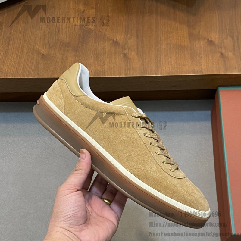Loro Piana Men's Tennis Walk Sneaker – Light Wood Smoke Suede Loro Piana Tennis Walk Sneaker FAN8505-H755 in Light Wood Smoke Suede for Men