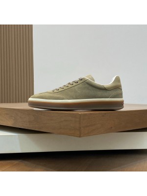 Loro Piana Tennis Walk Sneaker FAN8505-506Z Men – Army Gray Suede Luxury Casual Shoes