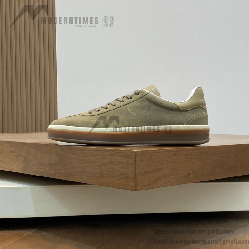 Loro Piana Tennis Walk Sneaker FAN8505-506Z Army Gray Suede Men's Shoe Loro Piana Tennis Walk Sneaker FAN8505-506Z in Army Gray Suede for Men