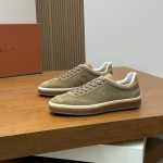 Loro Piana Tennis Walk Sneaker FAN8505-506Z Army Gray Suede Men's Shoe Loro Piana Tennis Walk Sneaker FAN8505-506Z in Army Gray Suede for Men