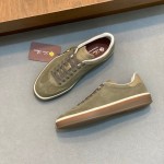 Loro Piana Tennis Walk Sneaker FAN8505-506Z Army Gray Suede Men's Shoe Loro Piana Tennis Walk Sneaker FAN8505-506Z in Army Gray Suede for Men