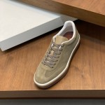 Loro Piana Tennis Walk Sneaker FAN8505-506Z Army Gray Suede Men's Shoe Loro Piana Tennis Walk Sneaker FAN8505-506Z in Army Gray Suede for Men